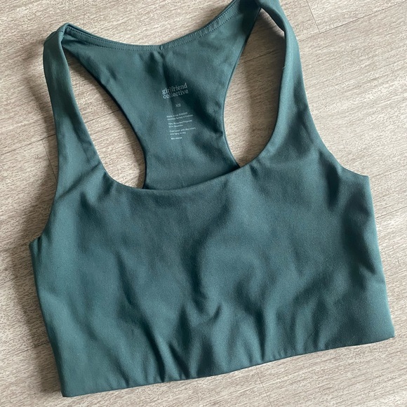 girlfriend collective Paloma Racerback Sport Bra Top / Moss Pine Green / Size XS - Picture 5 of 7